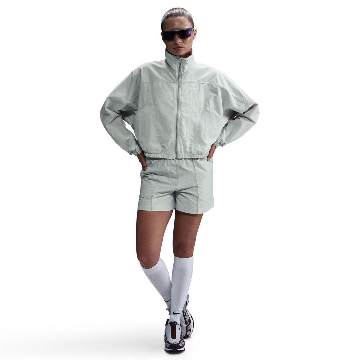 Nike Everything Solid Patterned Front Zip Pocket Windbreaker Jacket