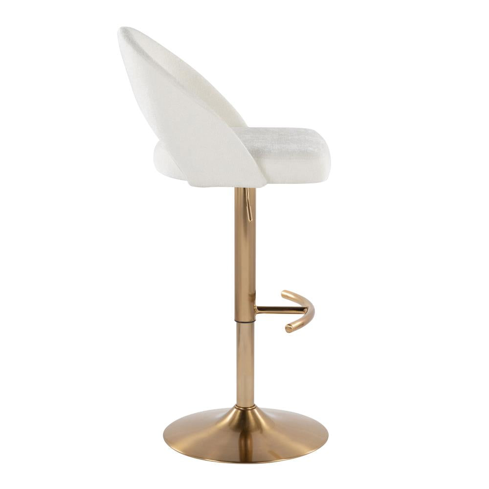 Contemporary Swivel Bar Stools with Upholstered Seats and Refined Metal Detailing