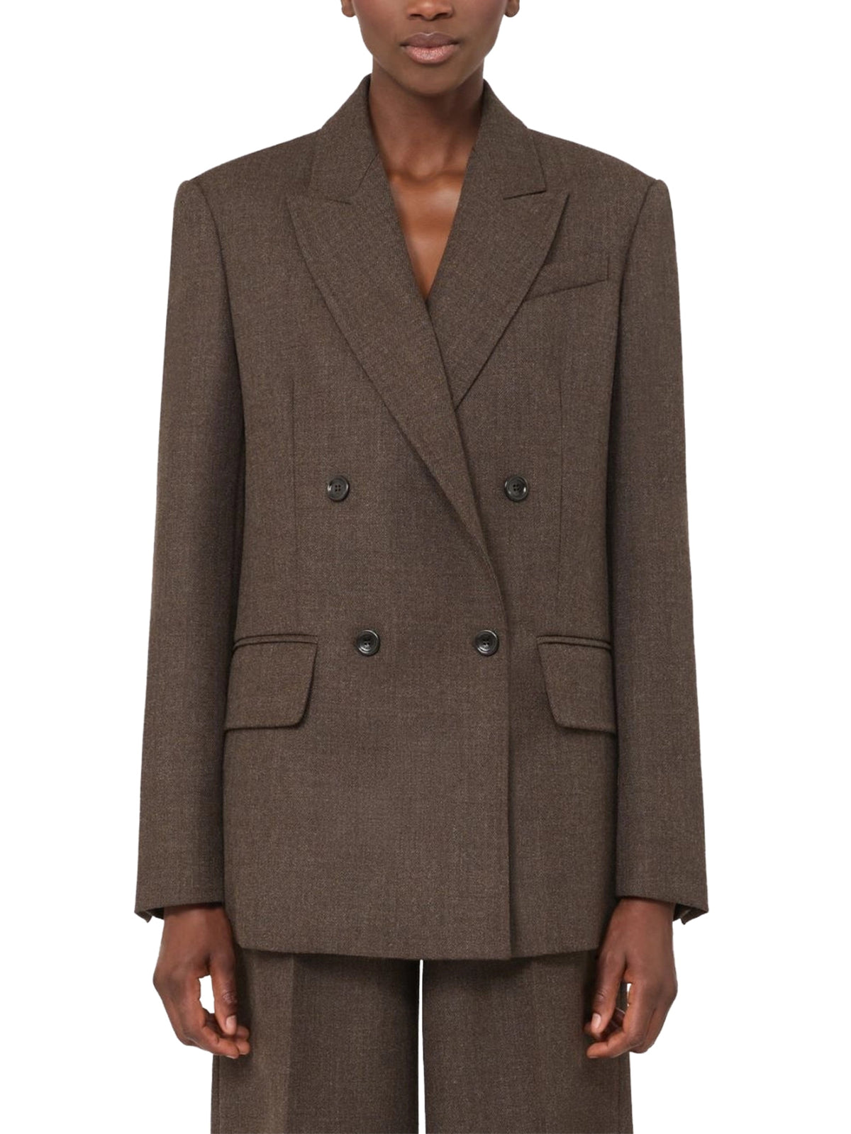 Double-Breasted Flap Pocket Blazer