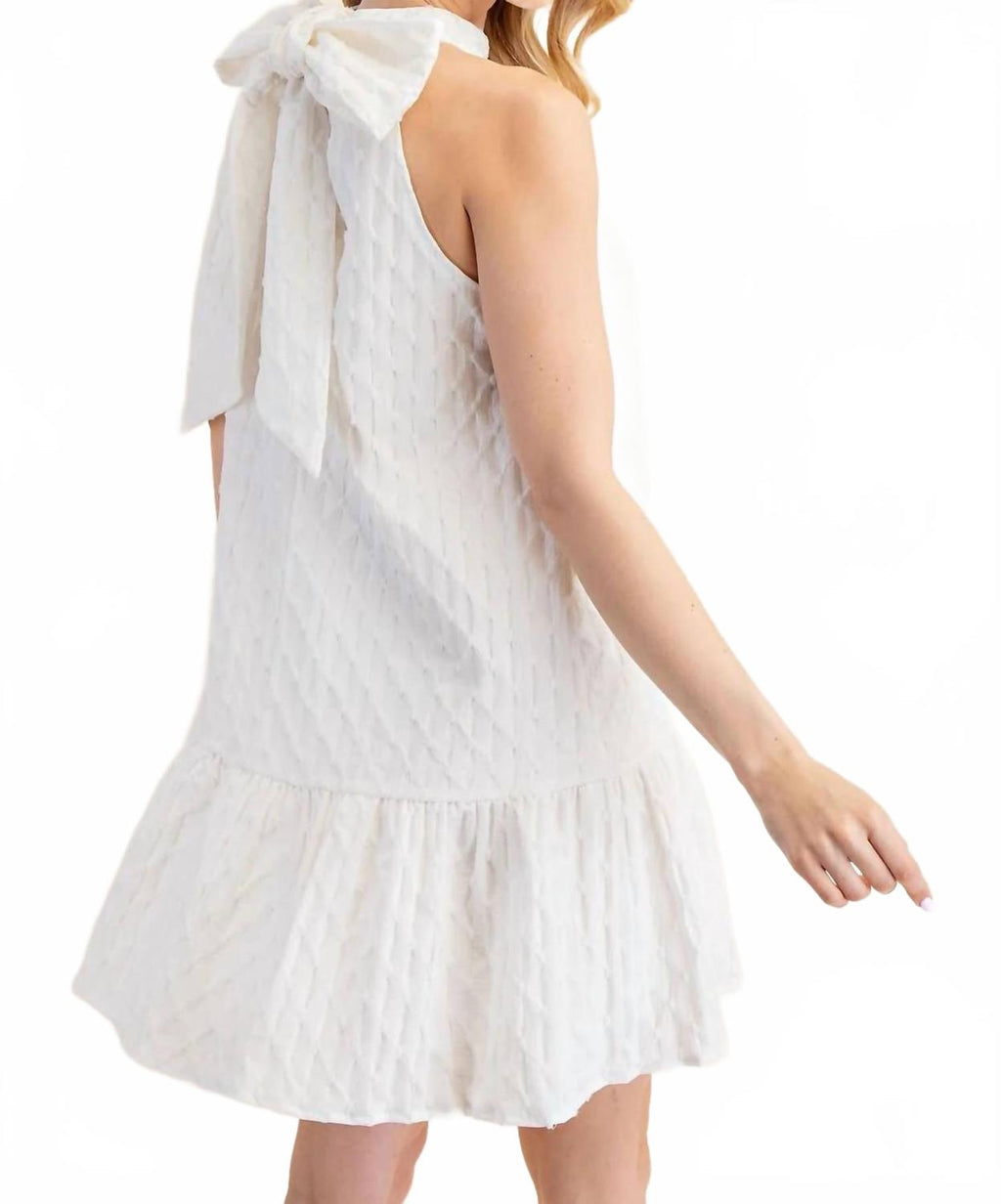 Sugar Bow Mini Dress In White