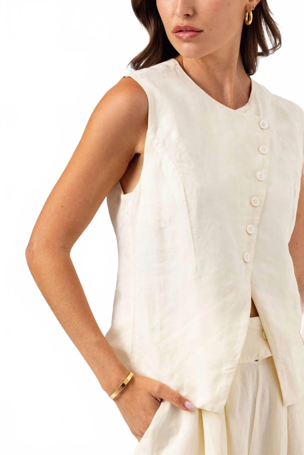Silken Vest In Whisper White