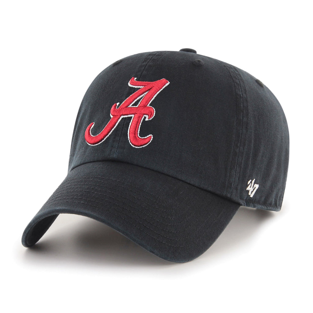 47 Brand Alabama Crimson Tide Clean Up Strapback Hat in Black | Men