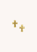 Women's Small Cross Studs Earrings In Gold