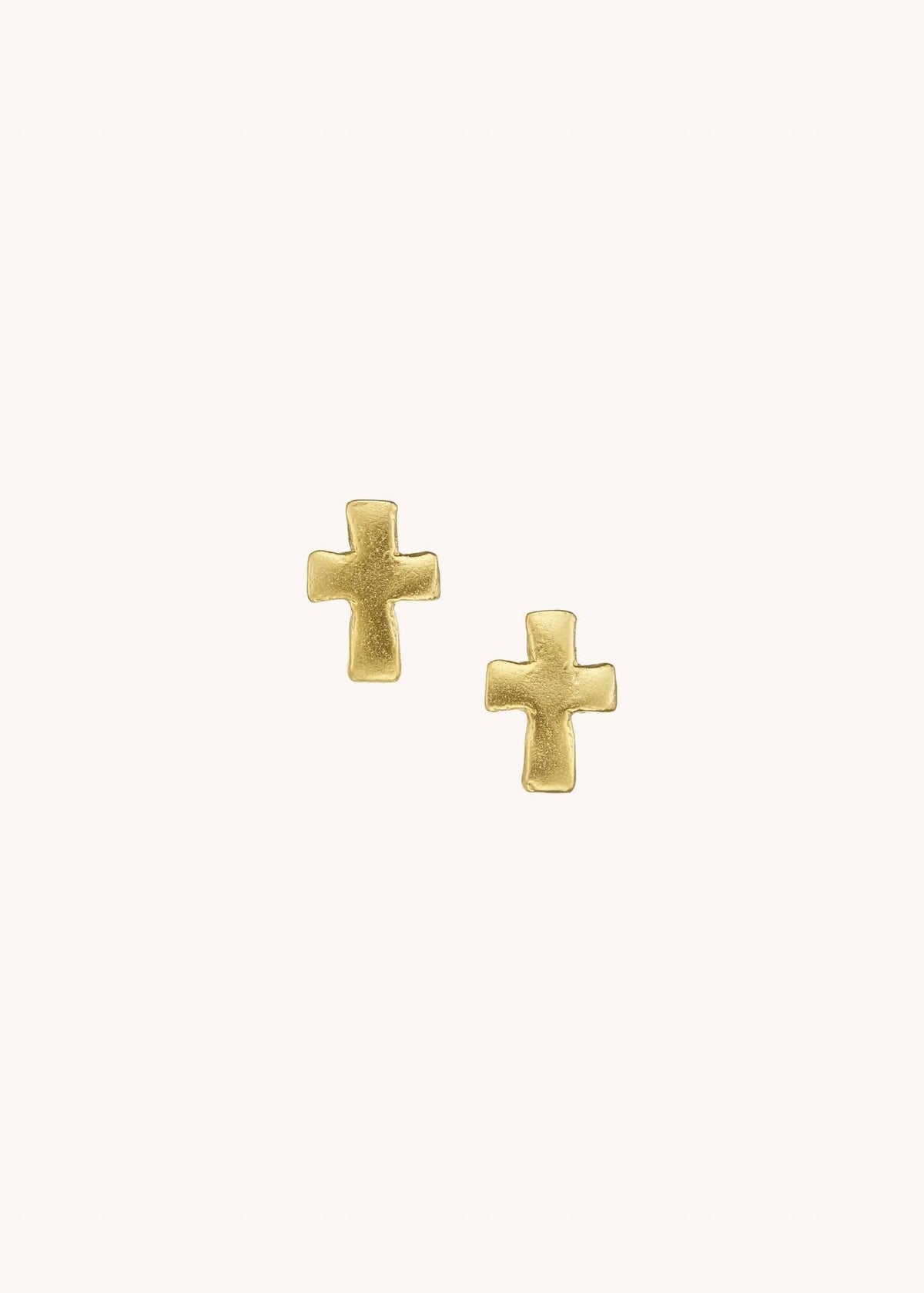 Women's Small Cross Studs Earrings In Gold