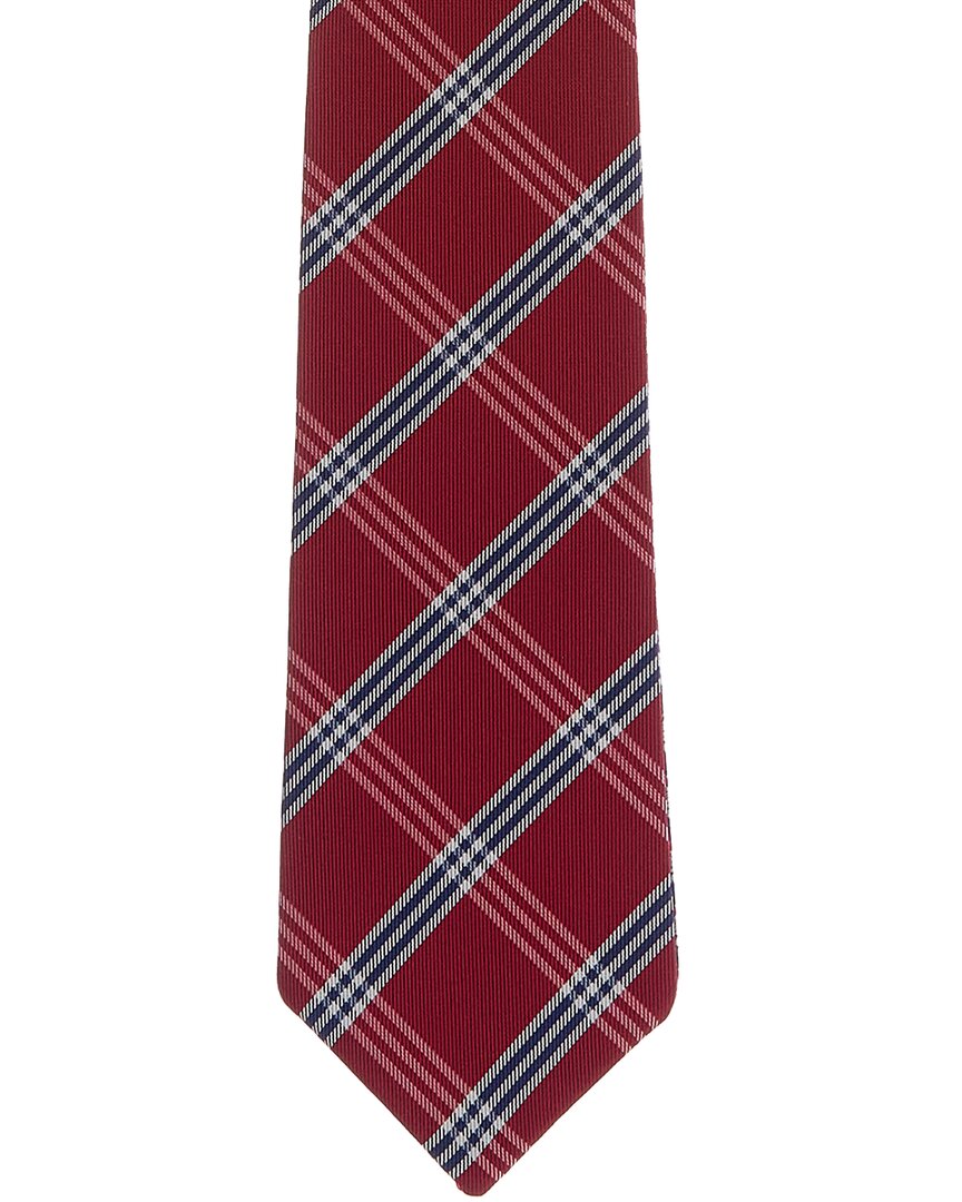 Canali Red & Blue Xo/Plaid Reversible Silk Tie