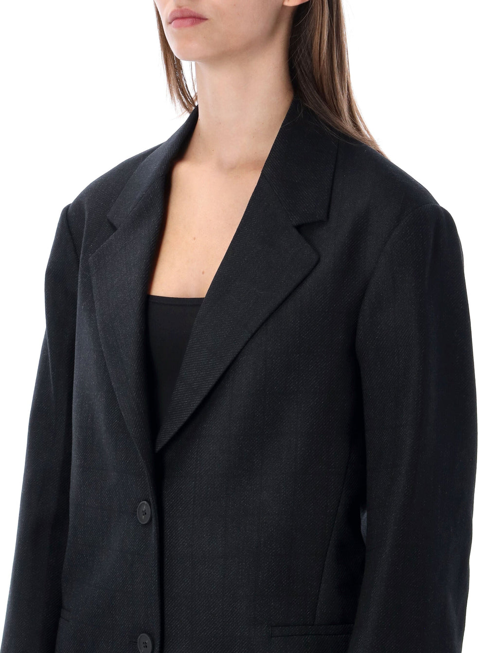 Two-Button Blazer with Notched Lapel