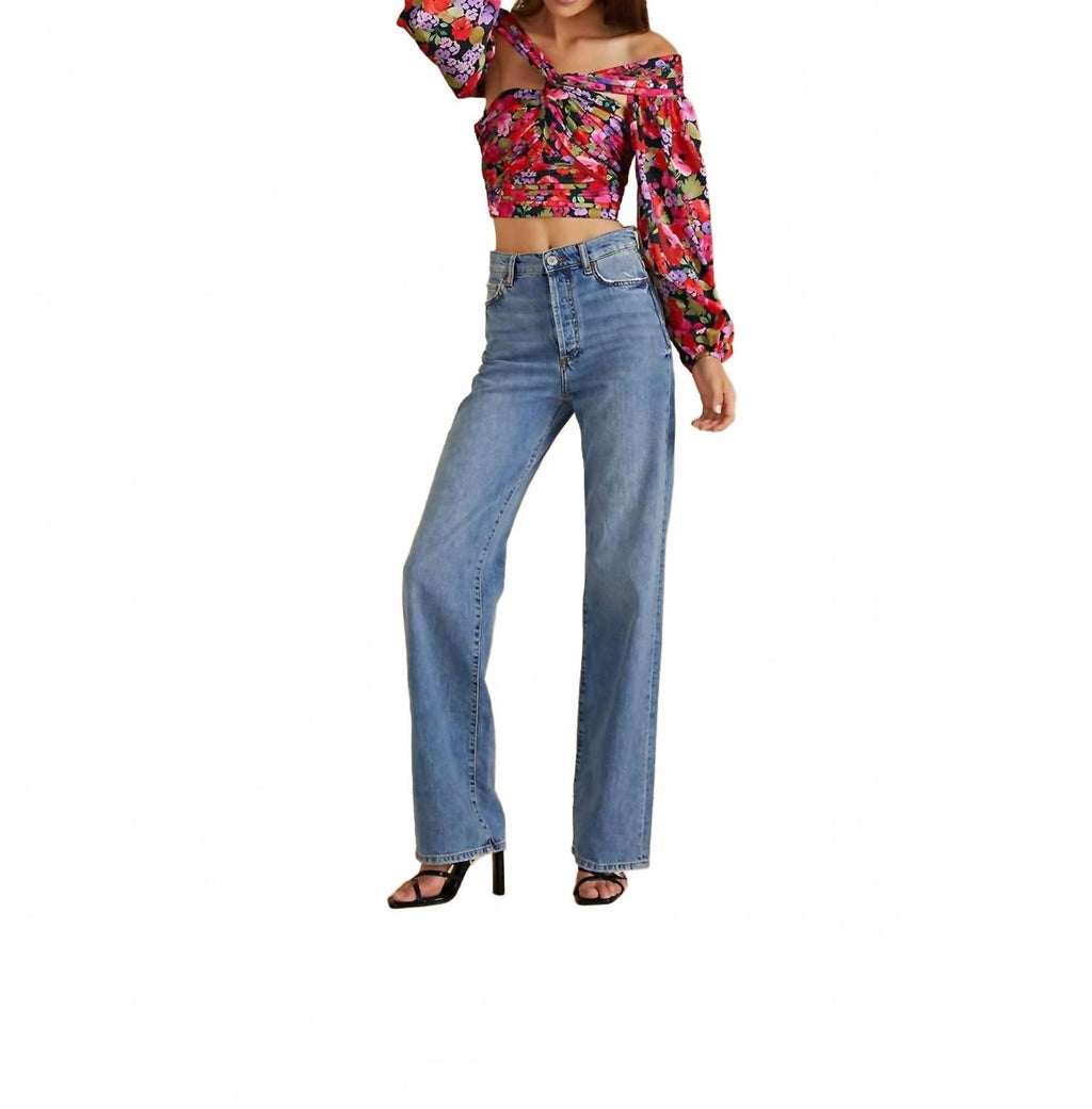 Francis Puff Crop Top In Vintage Flowers