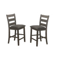 Set of 2 Rubberwood Ladder-Back Counter Chairs