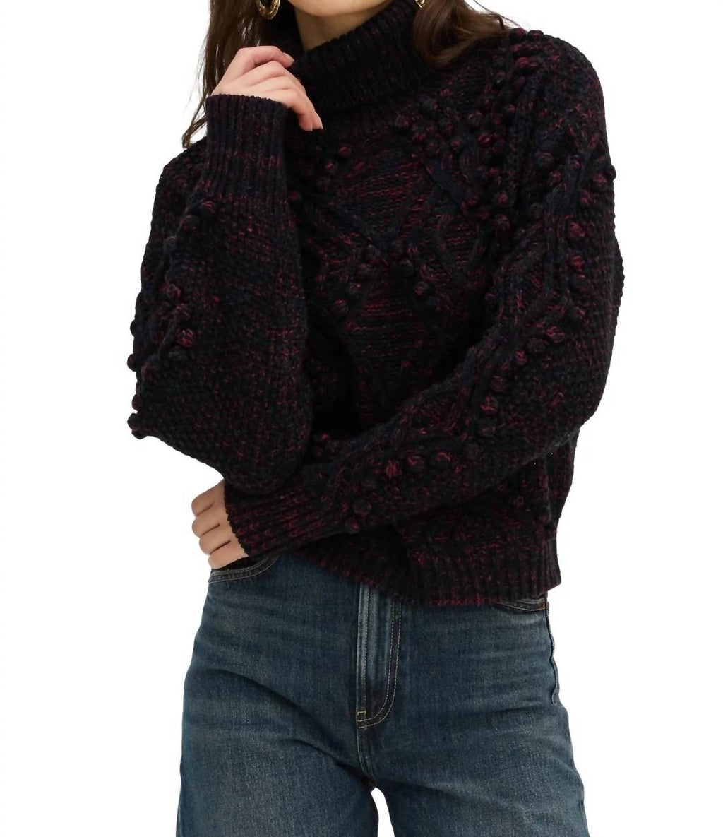 Daphne Sweater In Black And Burgundy