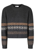 Anthracite Mouliné Stripe Virgin Wool-Blend Sweater