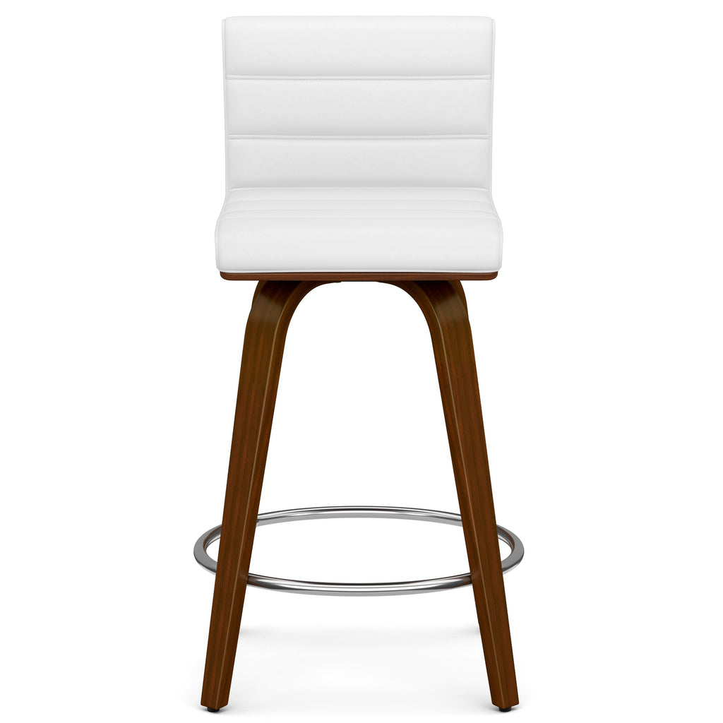 Swivel Counter Height Stool with Vegan Leather Seat