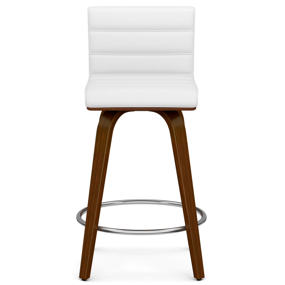 Swivel Counter Height Stool with Vegan Leather Seat