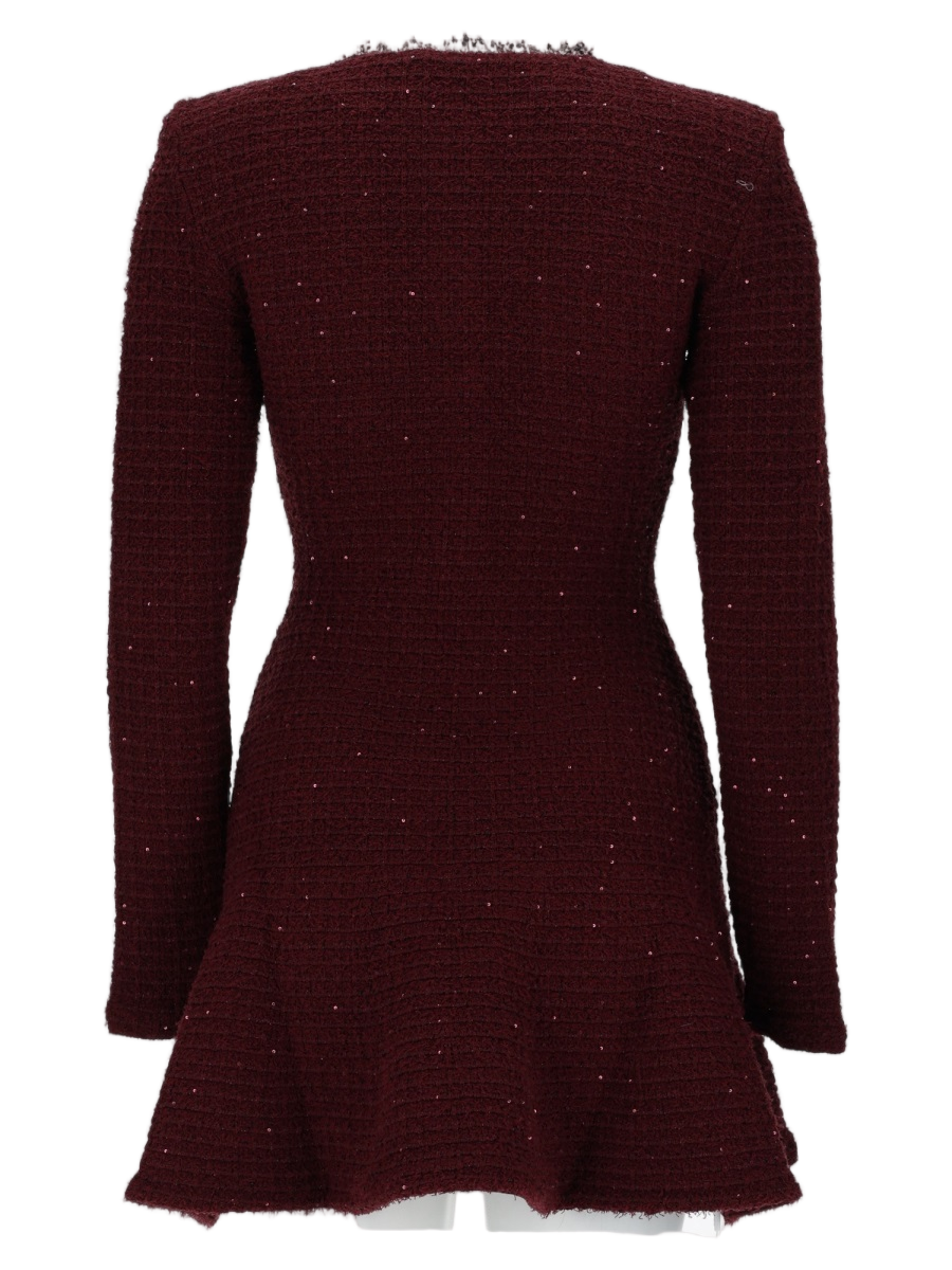 Rich Bordeaux Textured Mini Dress