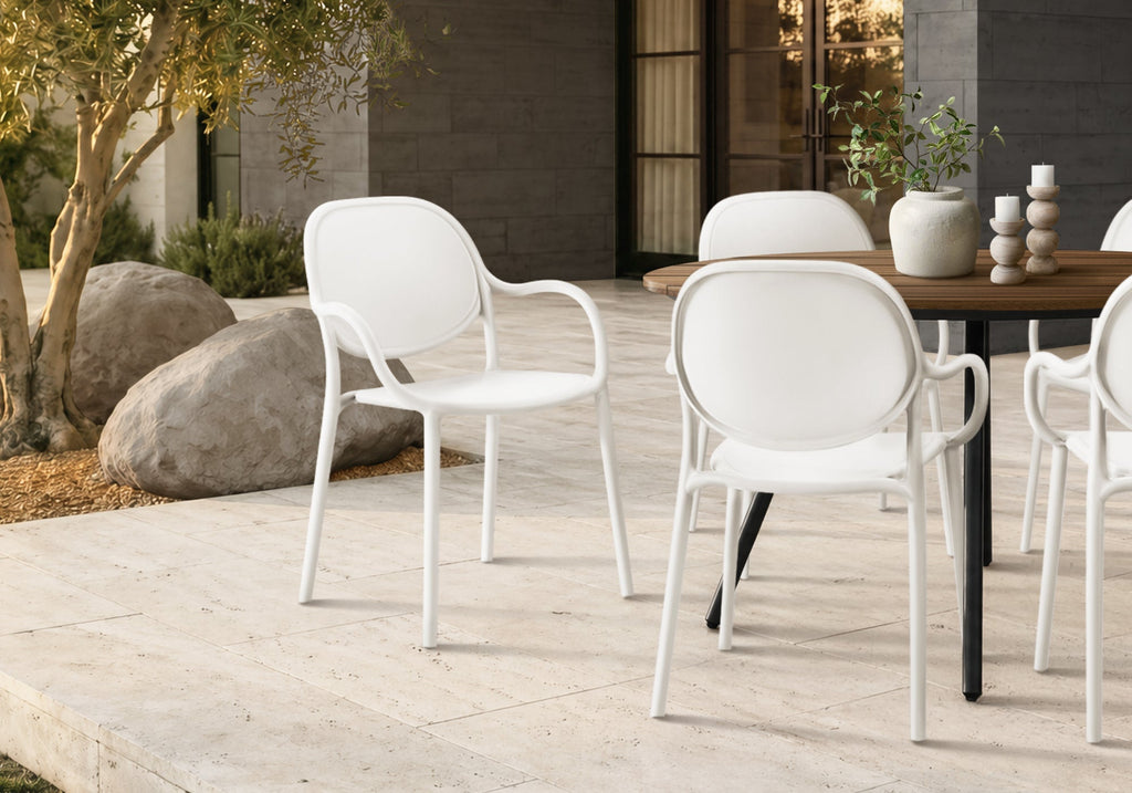 Stackable Patio Seating with Integrated Armrests
