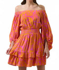 Kaci Smocked Mini Dress In Pink