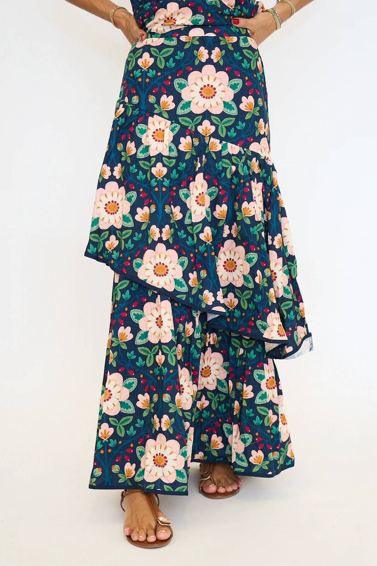 Celeste Maxi Skirt In Green Multi