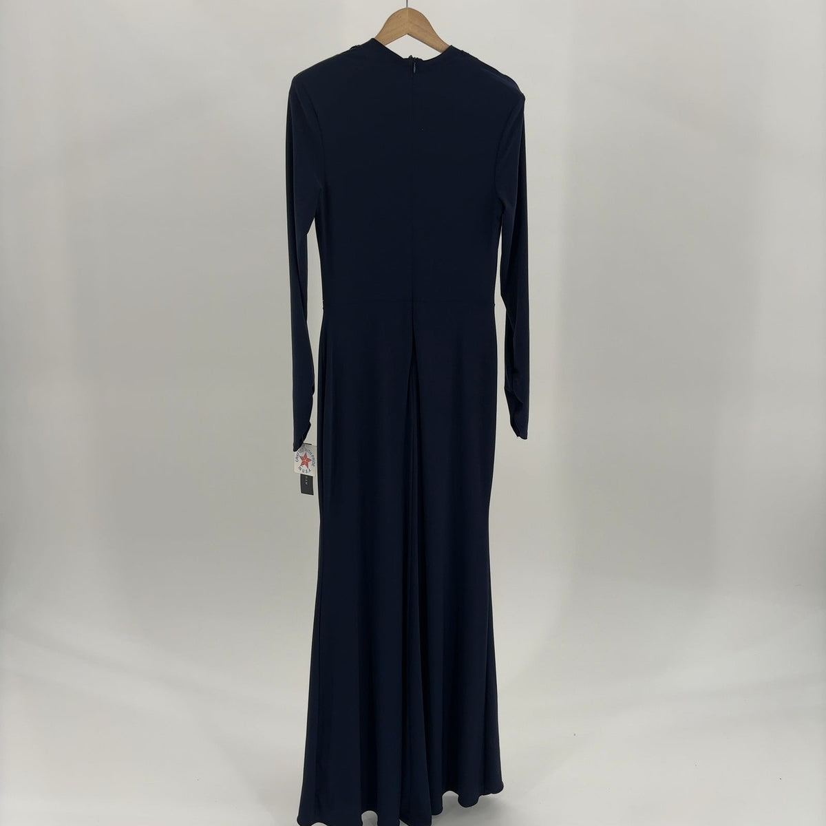 Women's Cowlneck Draped Long-Sleeve Gown