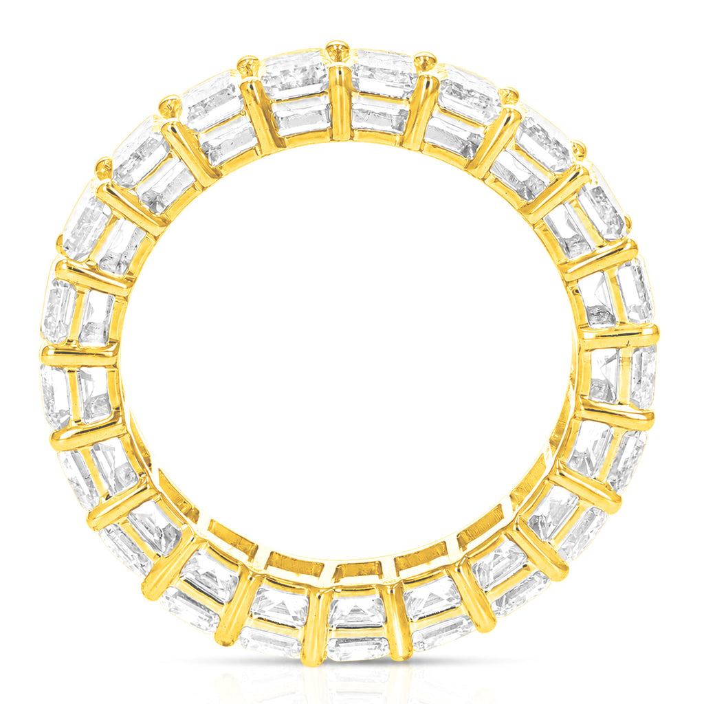 6 cttw Emerald Lab Grown Diamond Eternity Ring Wedding Band in 14K Yellow Gold For Women