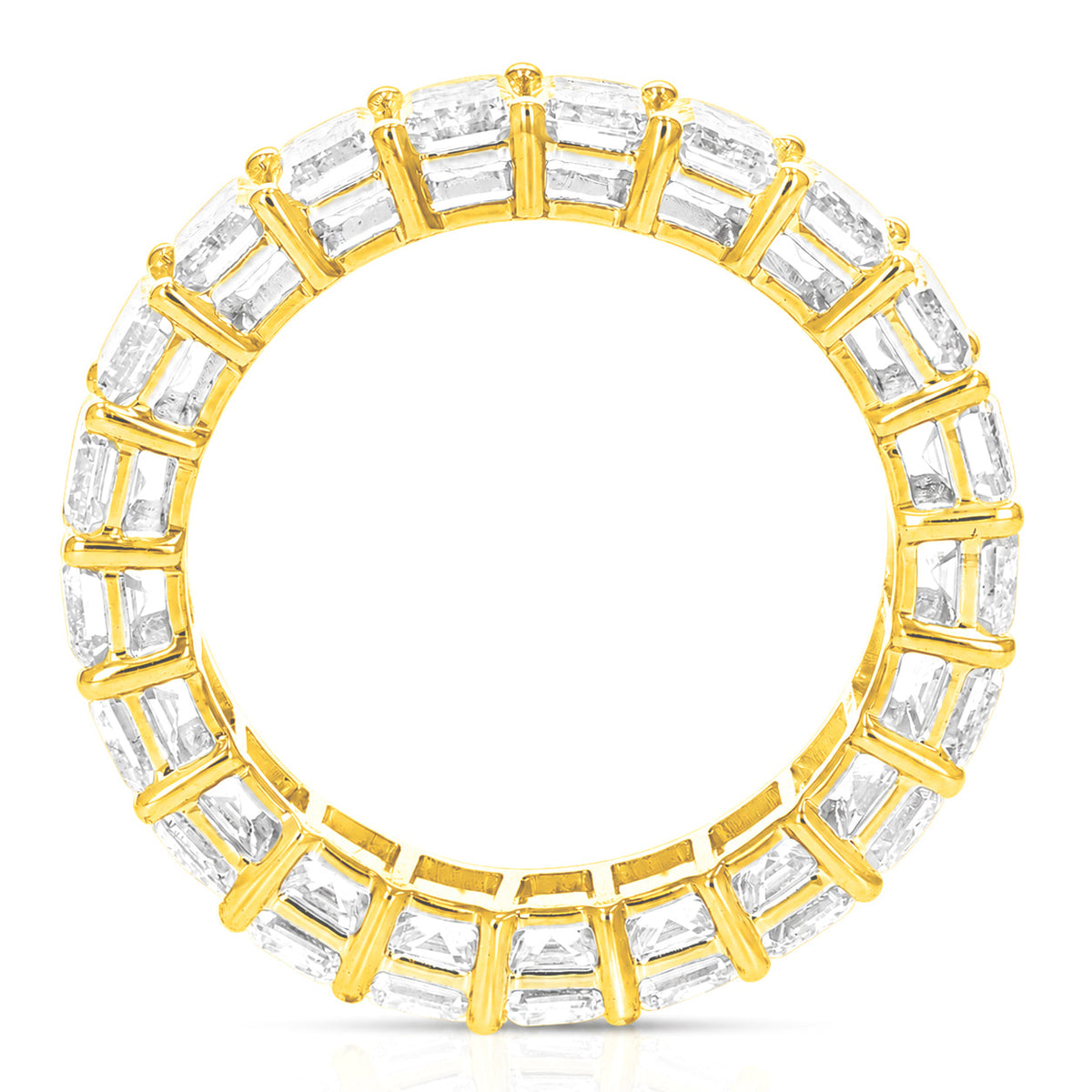 6 cttw Emerald Lab Grown Diamond Eternity Ring Wedding Band in 14K Yellow Gold For Women