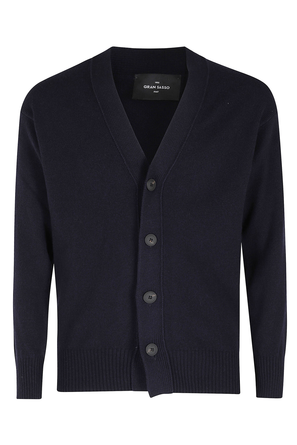 Blue Geelong V-Neck Virgin Wool Cardigan