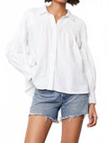 Women's Pintuck Peasant Blouse In White