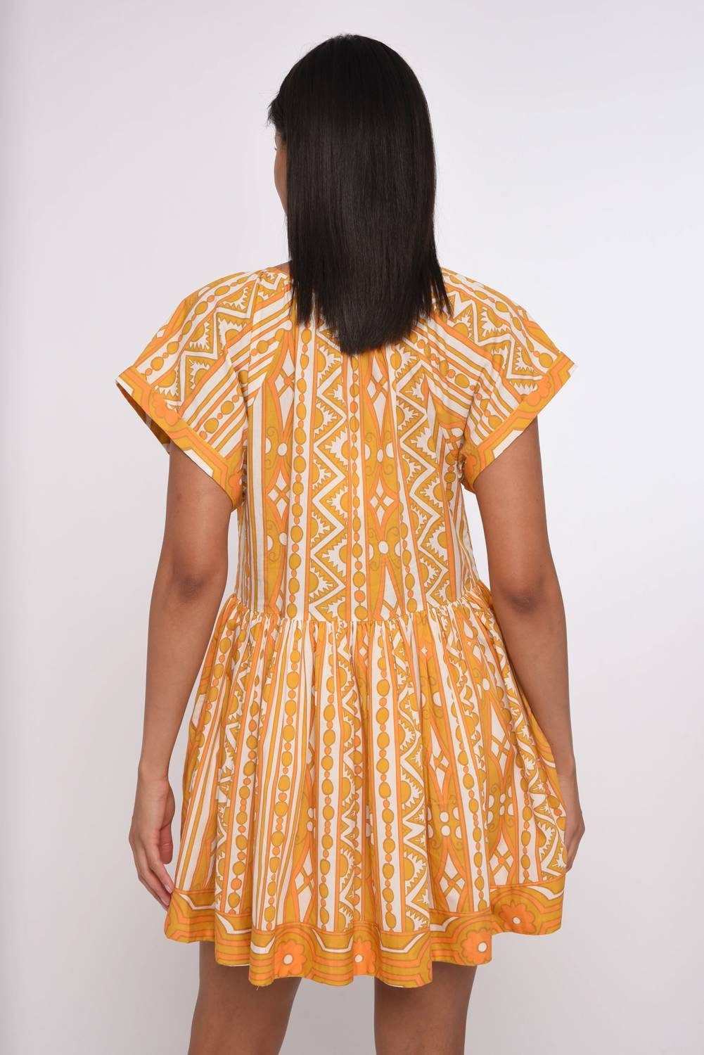 Zelda Shirt Sleeve Dress In Bowen Deco Print