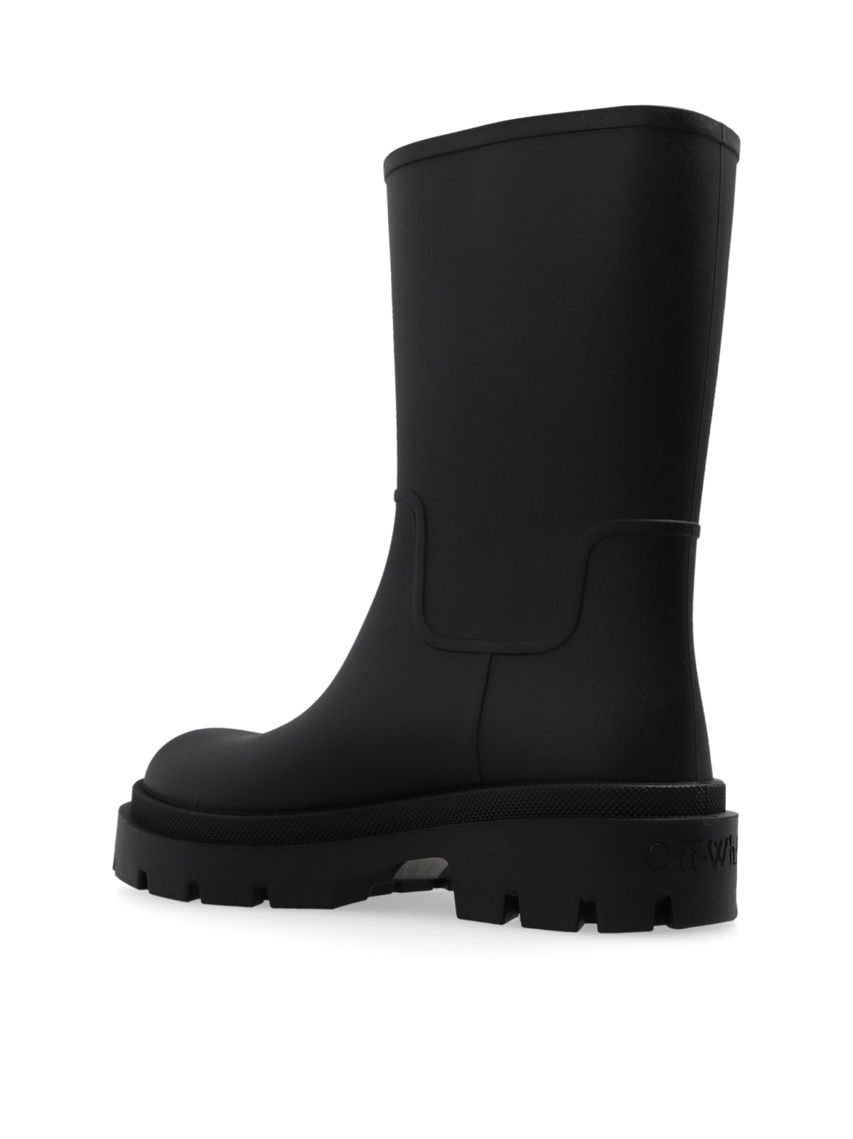 Mid-Calf Black Boots With Chunky Rubber Sole