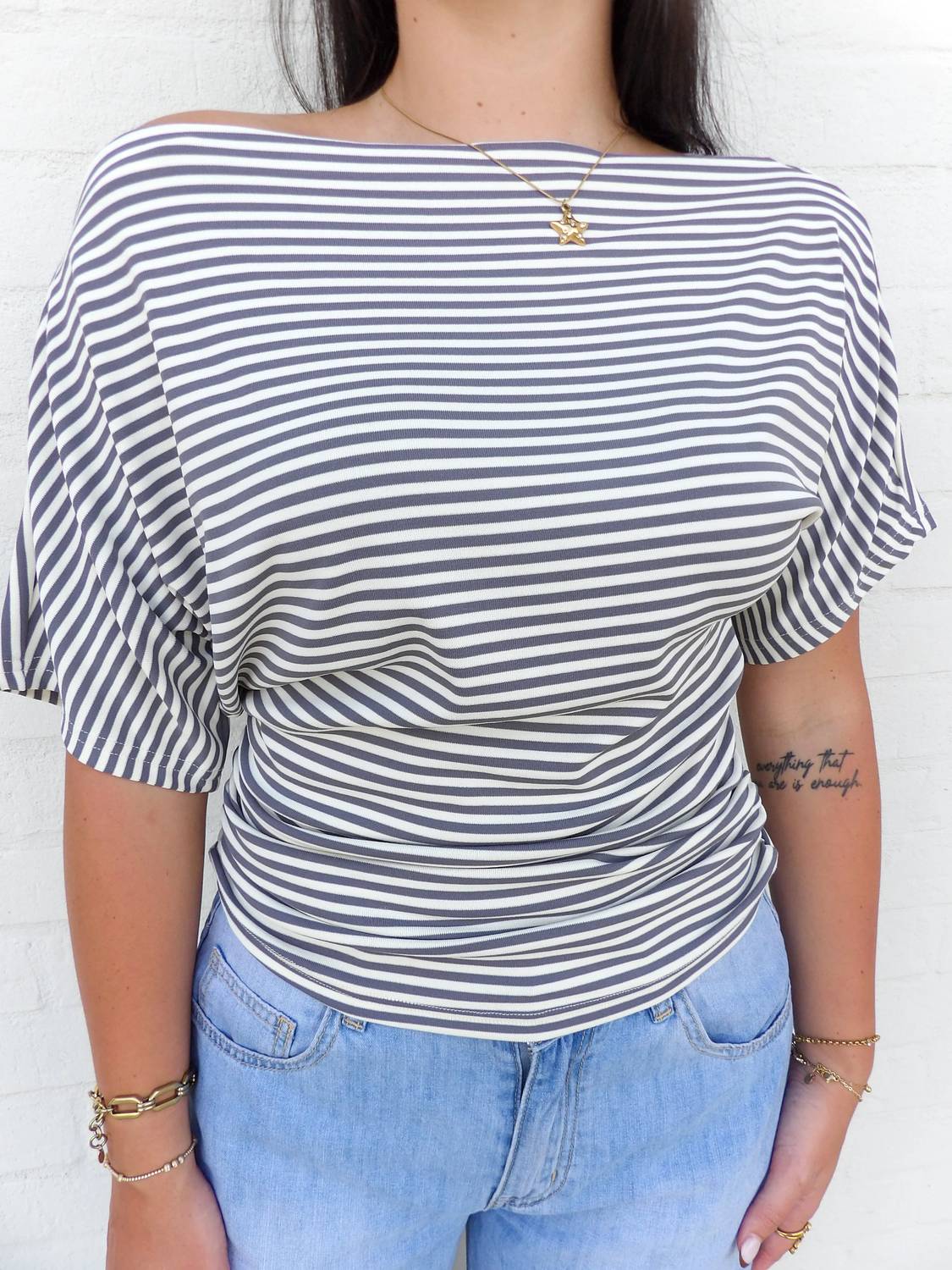 Delilah Striped Knit Top In Blue