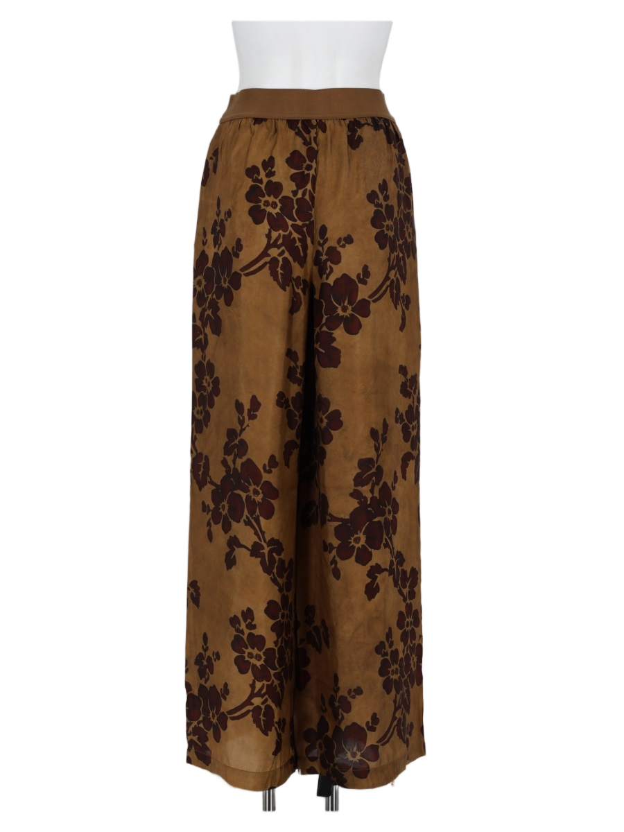 Multicolour Dark Floral Print Wide-Leg Pants