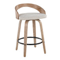 Wooden Frame Swivel Chairs with Metal Footrests