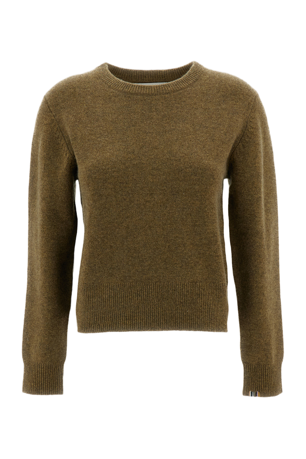 Mustard Yellow Jeanne Stretch-Cashmere Crewneck Sweater