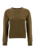Mustard Yellow Jeanne Stretch-Cashmere Crewneck Sweater