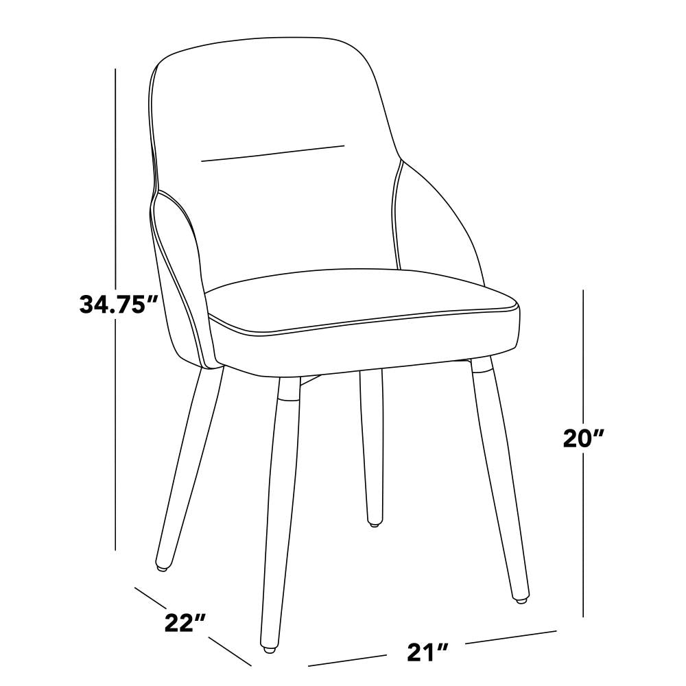 Set of 2 Modern Upholstered Chairs with Wooden Frames and Faux Leather Seats