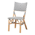 Contemporary Bistro Chair with Natural Rattan Details