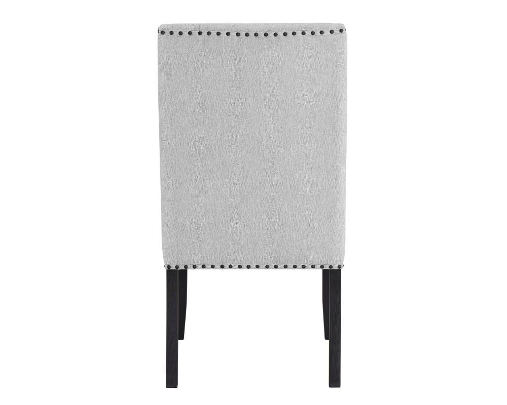 Upholstered Wingback Side Chairs with Decorative Trim