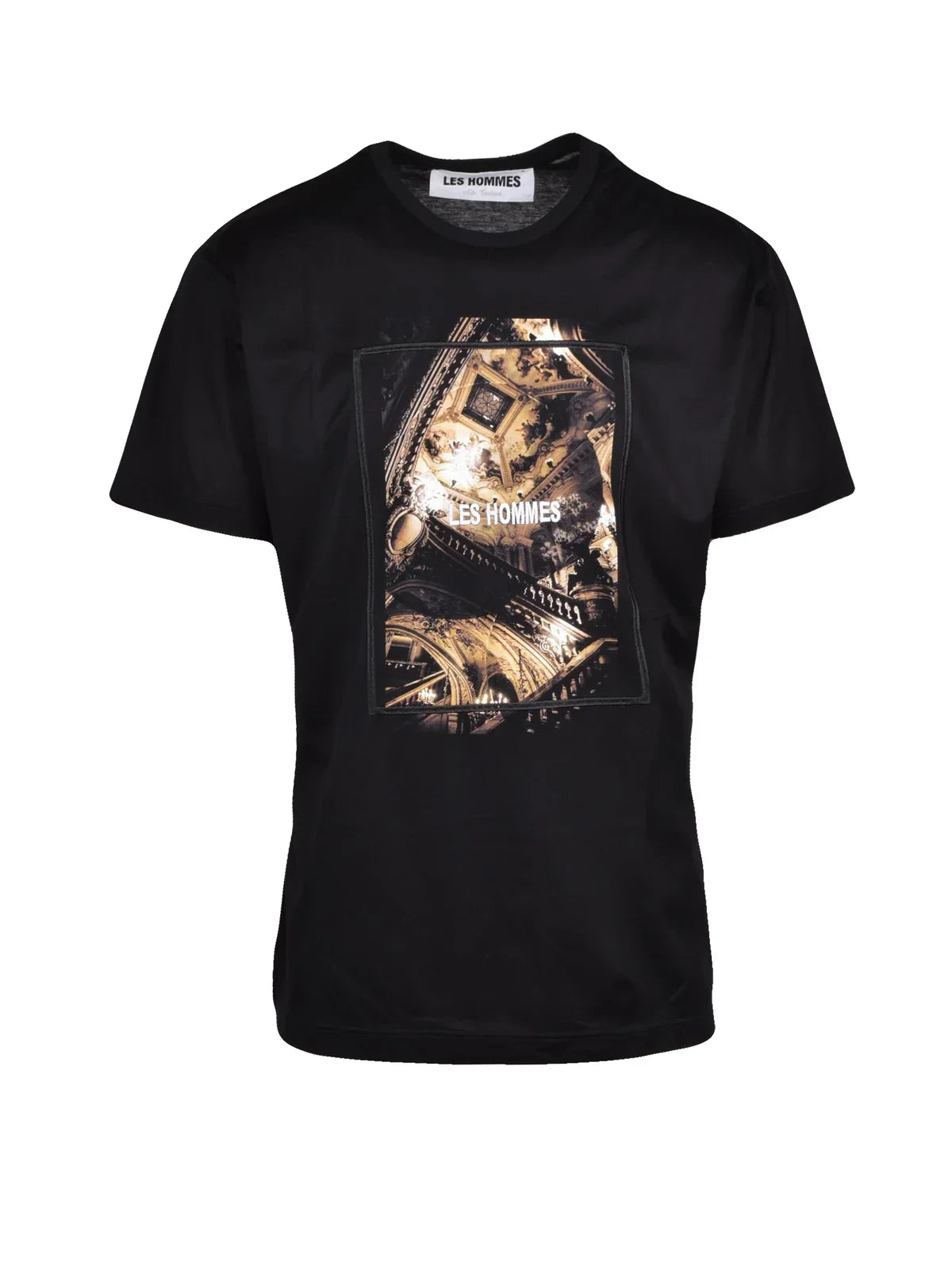 Black Architectural Print Cotton T-Shirt