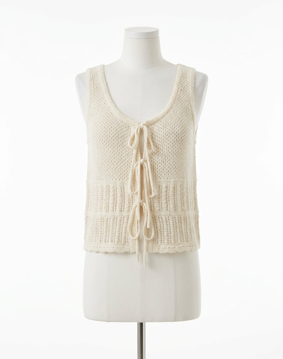 Solano Crochet Tank Top In Cloud