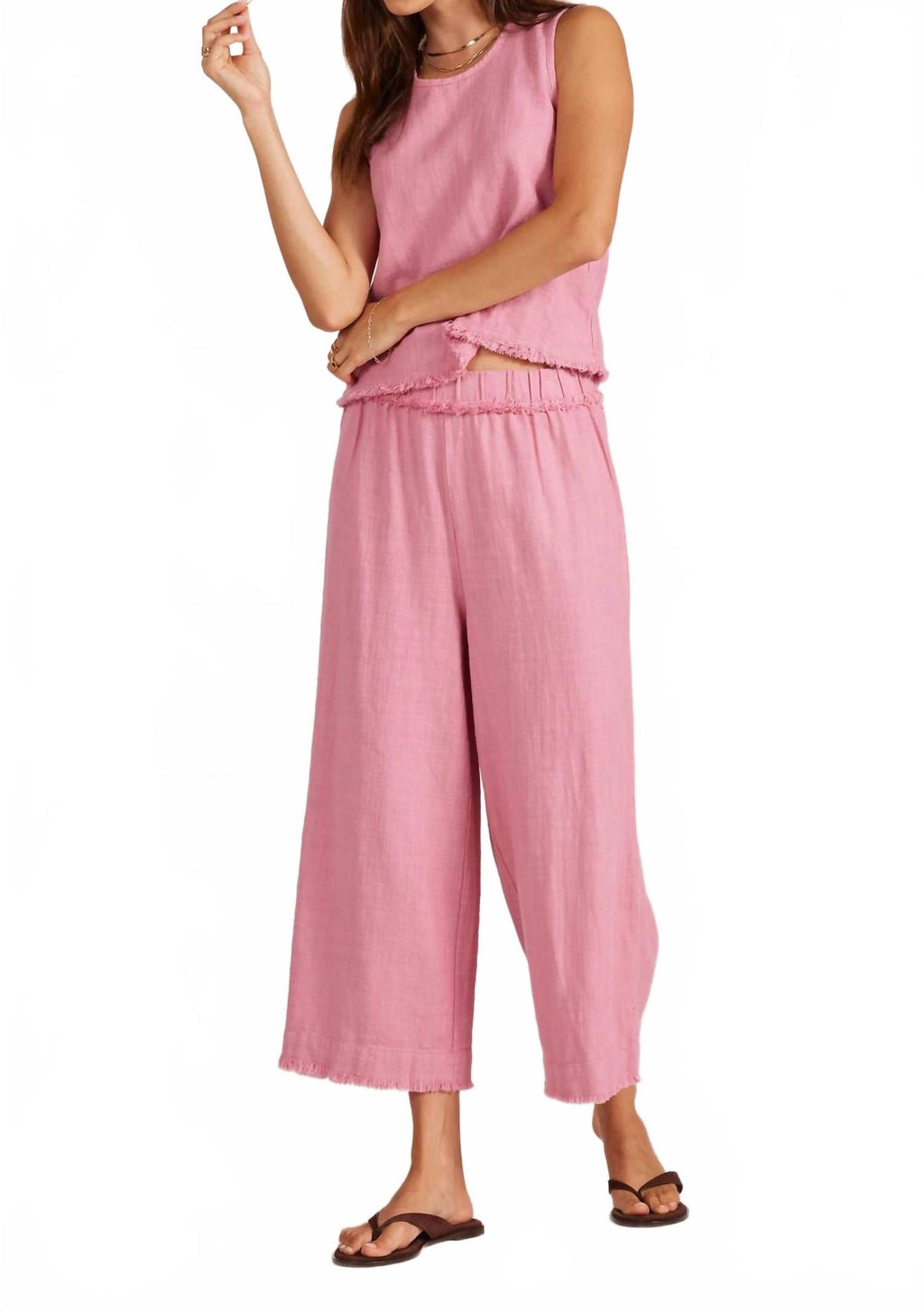 Women's Cotton Crop Pant In Dark Rose