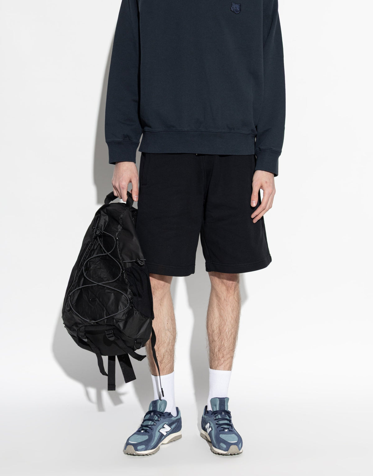 204L Navy Salt Sneakers With Suede And Leather Accents