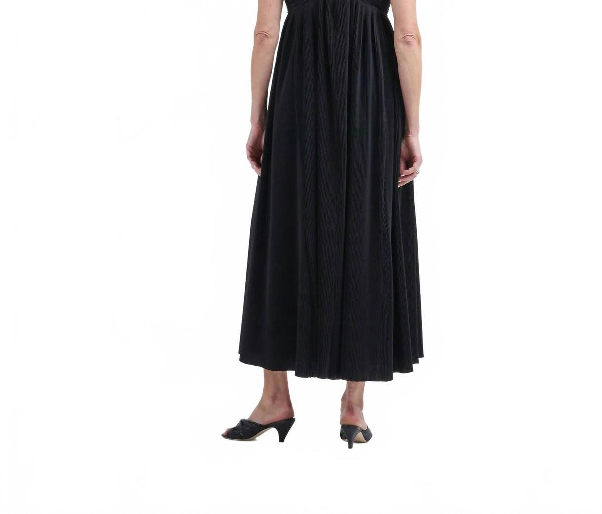 Crinkle Cut Dress In Black