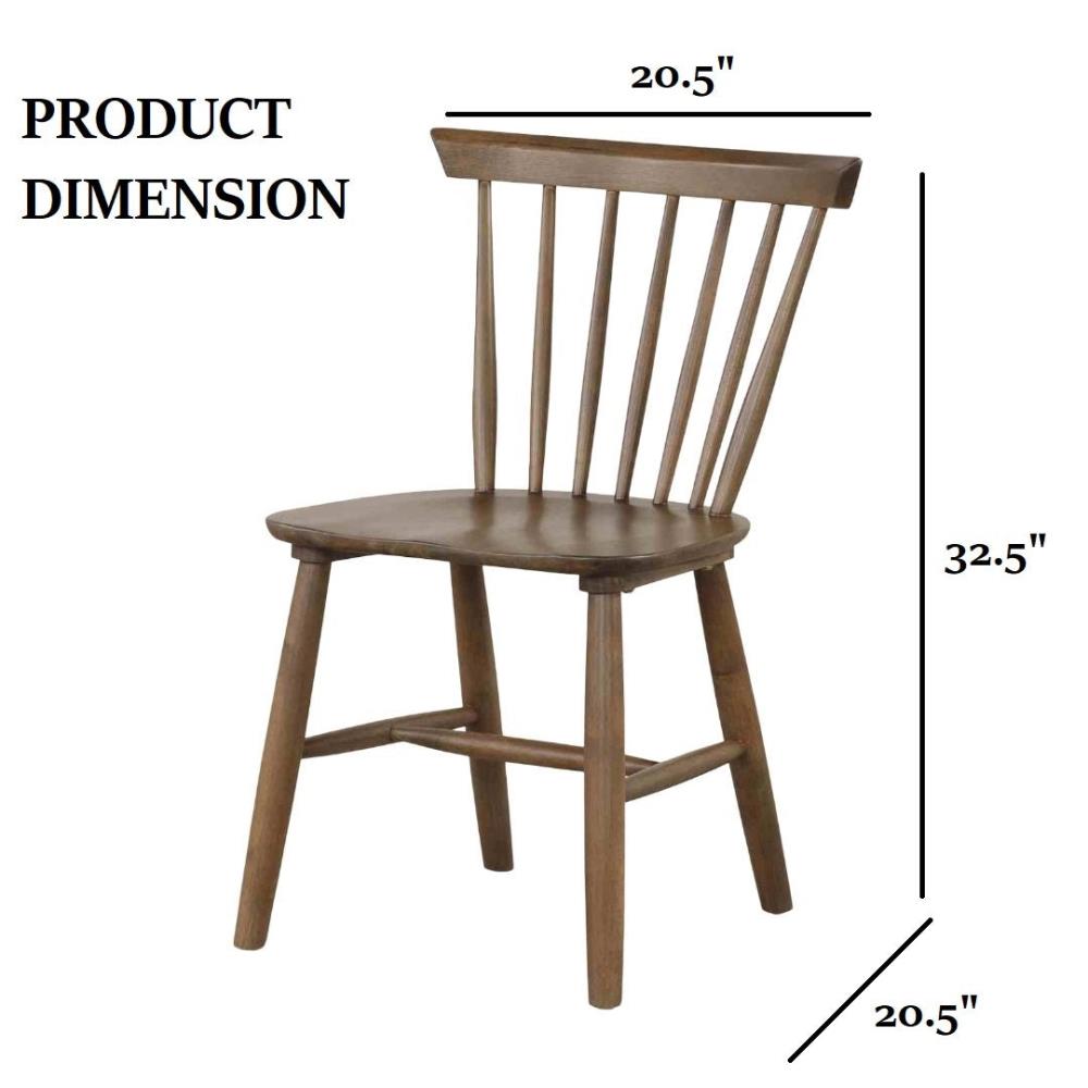 Set of 2 Minimalist Dining Room Chairs with Spindle Backs