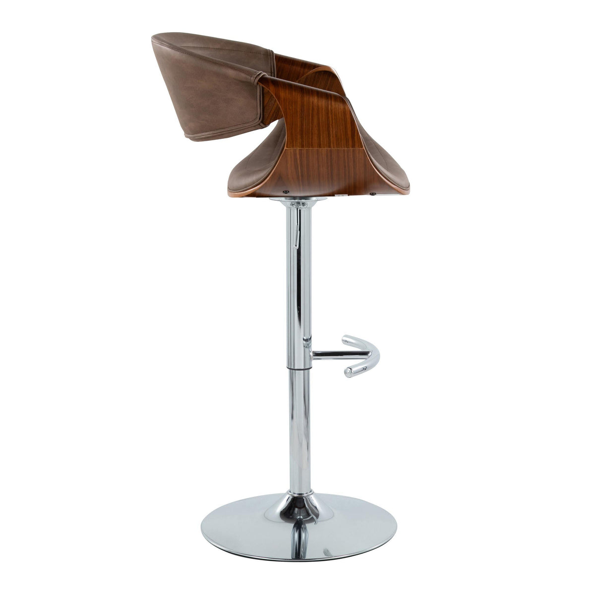 Modern Adjustable Counter Stools with Wooden Details Set of 2