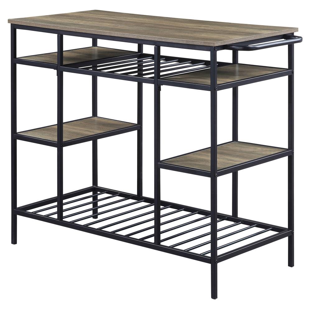 Contemporary Kitchen Island with Open Shelving