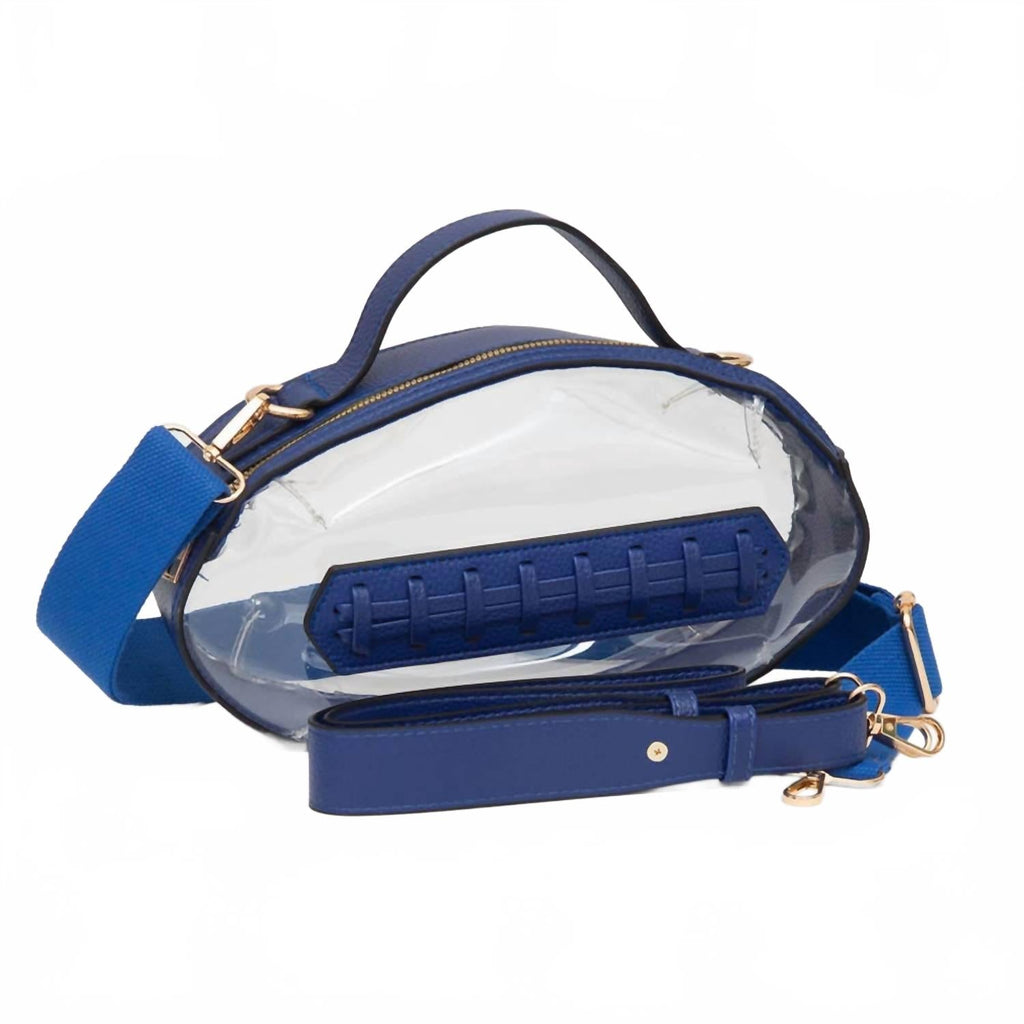 Women's Football Shaped Transparent Crossbody Bag In Blue