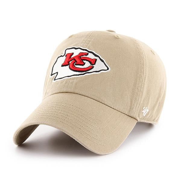 47 Brand Kansas City Chiefs Clean Up Strapback Hat in Khaki | Men