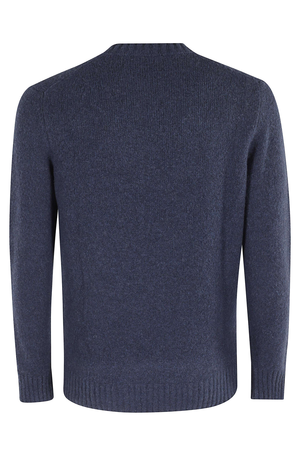 Blue Crewneck Cashmere-Blend Knit Sweater