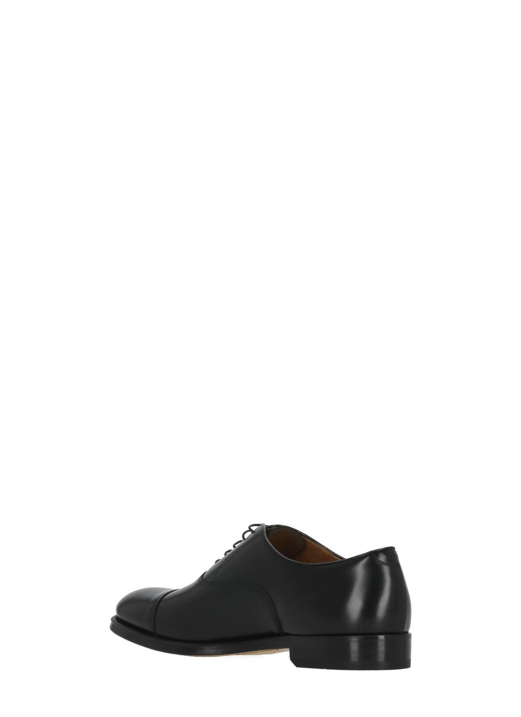 Black Horse Smooth Leather Lace-Up Shoes