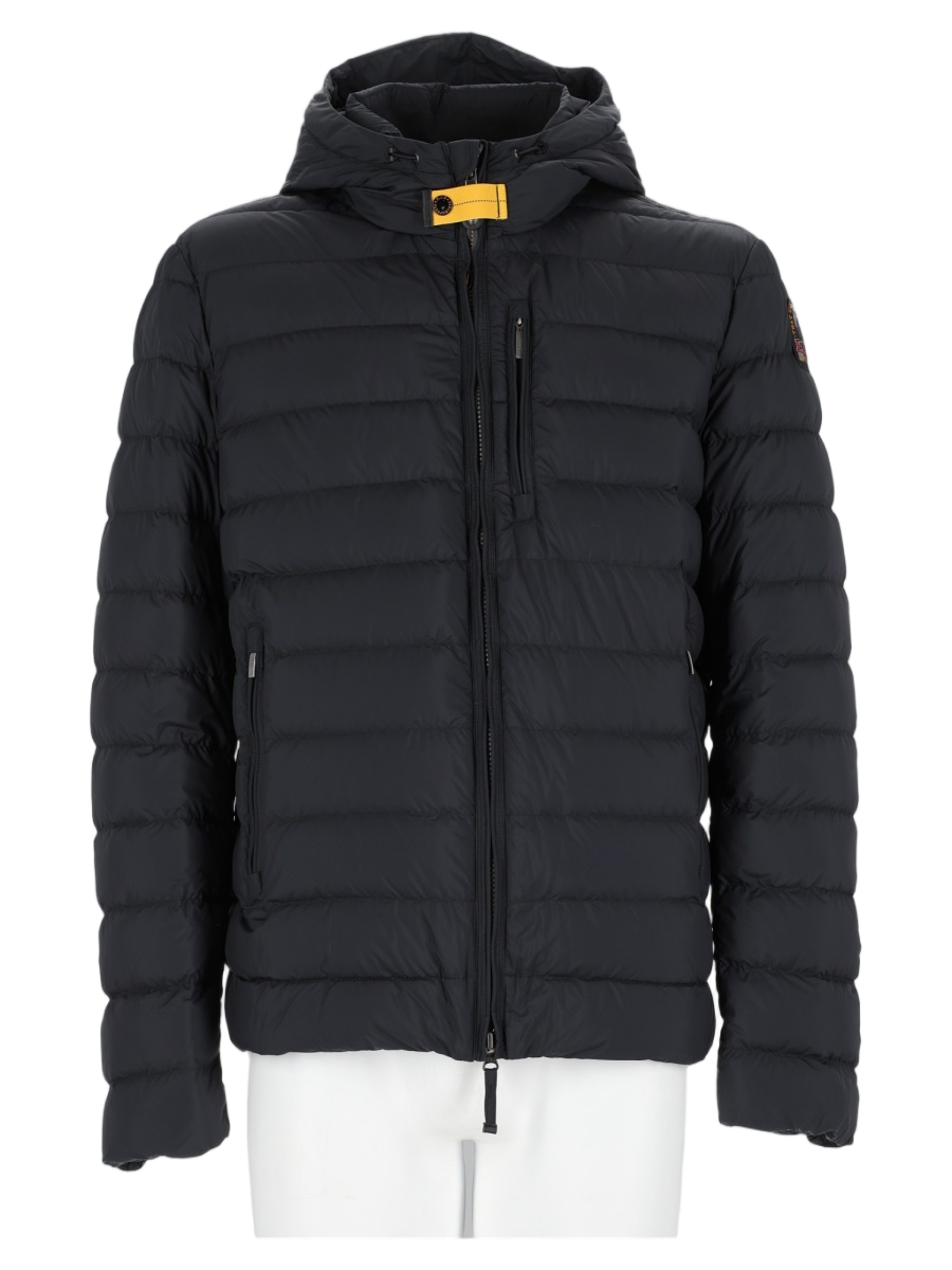 Black Quilted Hooded Polyester Down Jacket