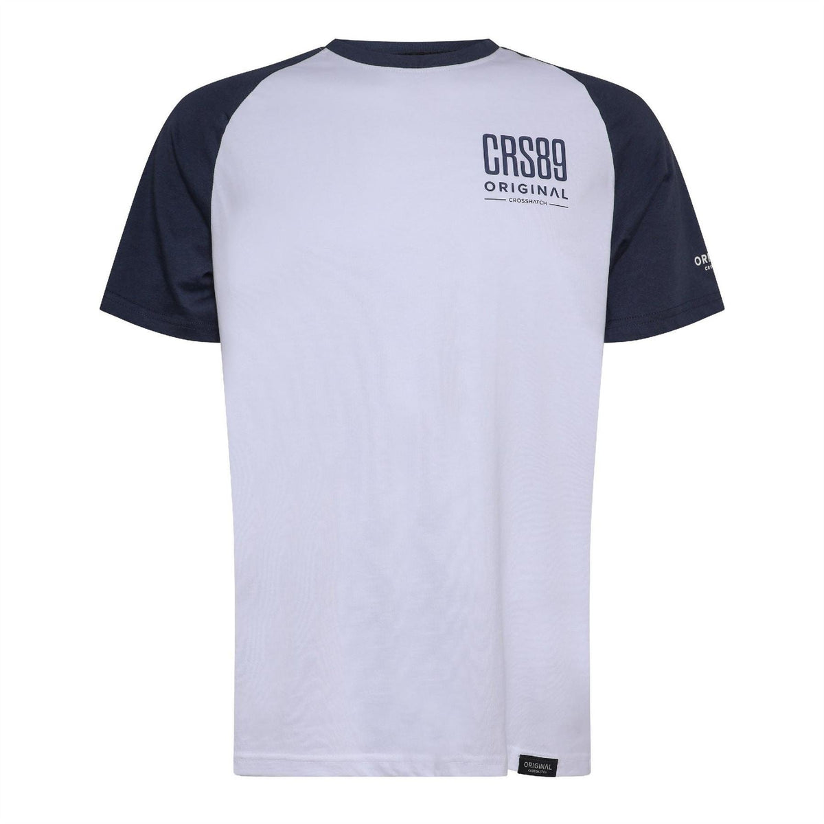 Crosshatch Bretsby Printed Logo Crew Neck Raglan Sleeve Baseball T-Shirt
