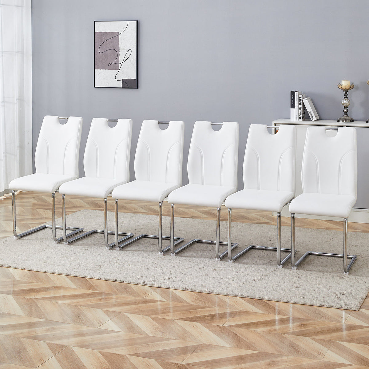Modern Metal Leg Dining Chair Set